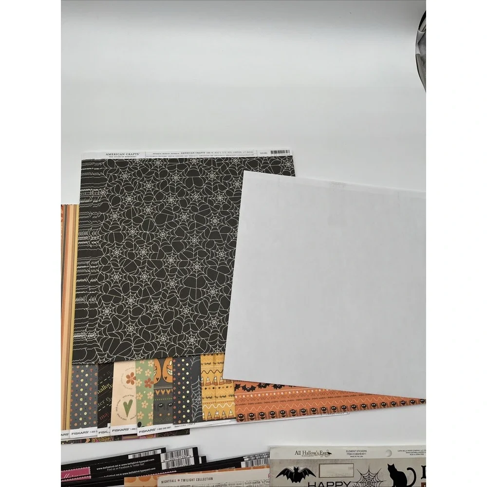 Vintage Halloween Scrapbook Paper Lot 12x12 My Mind's Eye Bella Blvd